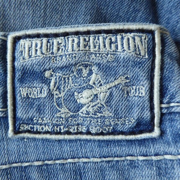 True Religion Light Wash "Section Hi Rise Boot" Boot Leg Jeans Mid Rise Size 28 - Picture 10 of 11